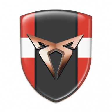 Seat Cupra Tuning Badge  Red with White Band Background 
