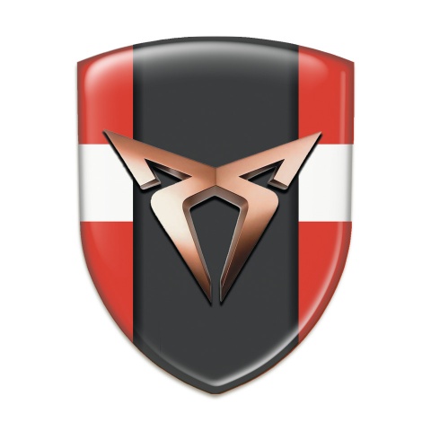 Seat Cupra Tuning Badge  Red with White Band Background 