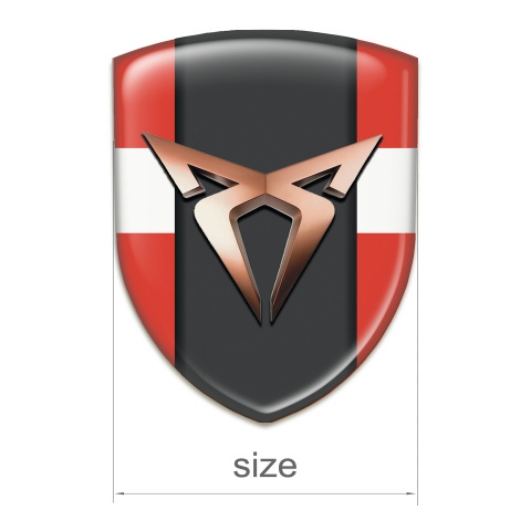 Seat Cupra Tuning Badge  Red with White Band Background 