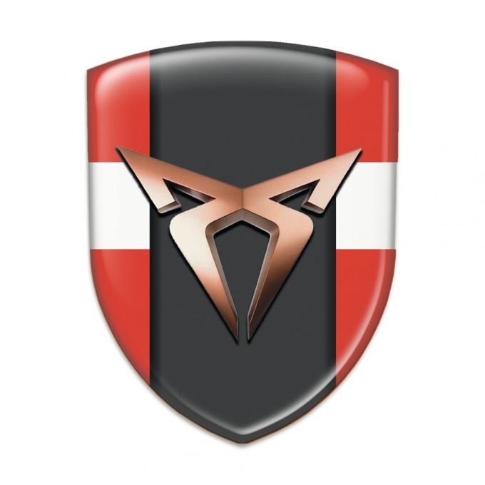 Seat Cupra Tuning Badge  Red with White Band Background 