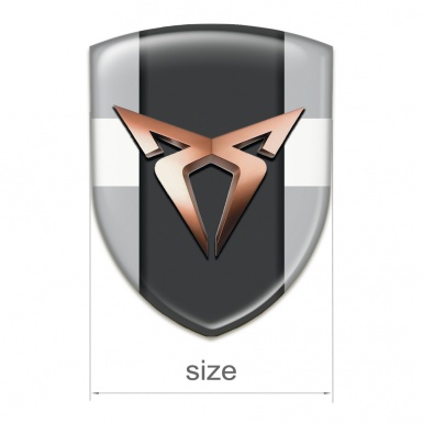 Seat Cupra Car Accessories Badge Gray with White Band  Background 