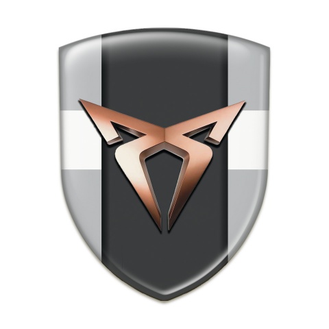 Seat Cupra Car Accessories Badge Gray with White Band  Background 