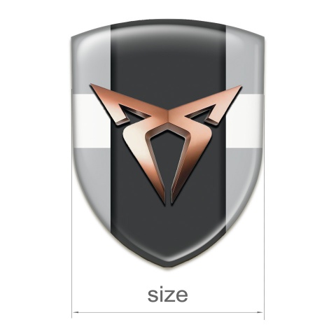 Seat Cupra Car Accessories Badge Gray with White Band  Background 