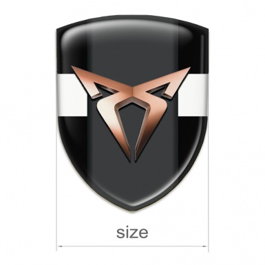 Seat Cupra Self Adhesive Car logo Emblem Black with White Band background 