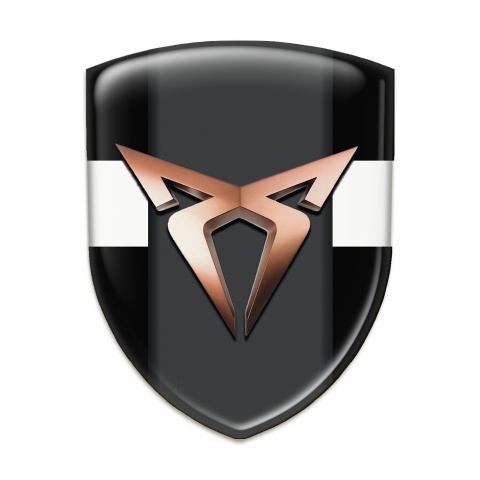 Seat Cupra Self Adhesive Car logo Emblem Black with White Band background 
