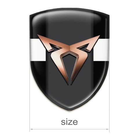 Seat Cupra Self Adhesive Car logo Emblem Black with White Band background 