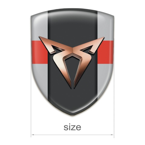 Seat Cupra Silicone Car Decal Badge Gray with Red Band Version 