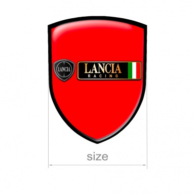 Lancia Shield Silicone Emblem Red Racing