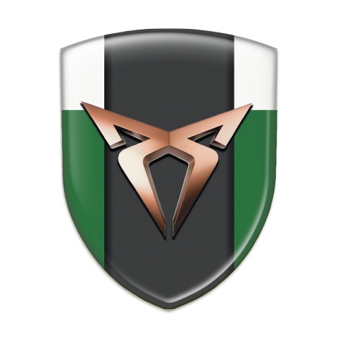 Seat Cupra Domed Emblem Green White Version 