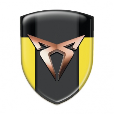 Seat Cupra Car Accessories Badge Yellow Black Version 