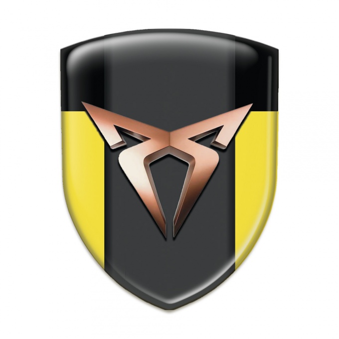 Seat Cupra Car Accessories Badge Yellow Black Version 