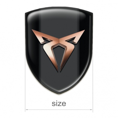 Seat Cupra Silicone Car Decal Badge Black Design Copper Logo 