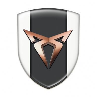 Seat Cupra Tuning Emblem White Design Copper Logo 