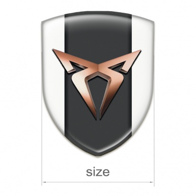 Seat Cupra Tuning Emblem White Design Copper Logo 