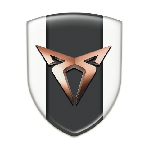 Seat Cupra Tuning Emblem White Design Copper Logo 