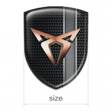 Seat Cupra 3D Gel Emblem dark Base with Gray Tape Design 