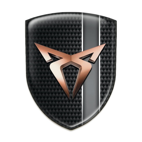 Seat Cupra 3D Gel Emblem dark Base with Gray Tape Design 