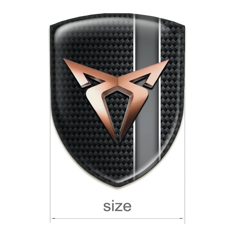 Seat Cupra 3D Gel Emblem dark Base with Gray Tape Design 