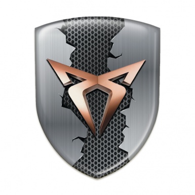 Seat Cupra Emblem Interior Torn Metal Effect Copper Logo 