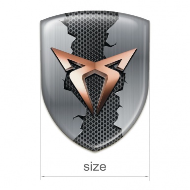 Seat Cupra Emblem Interior Torn Metal Effect Copper Logo 