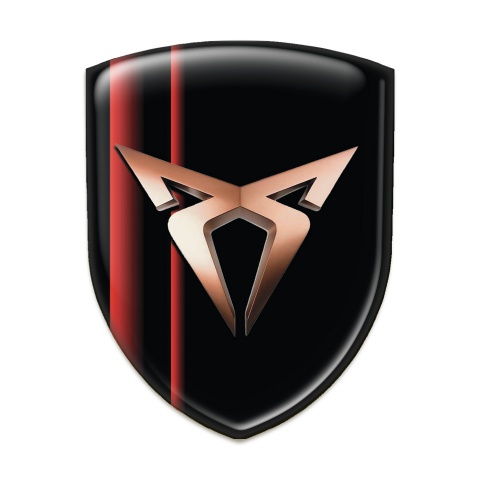 Seat Cupra Car Accessories Badge Black with Red Lines Decoration pattern