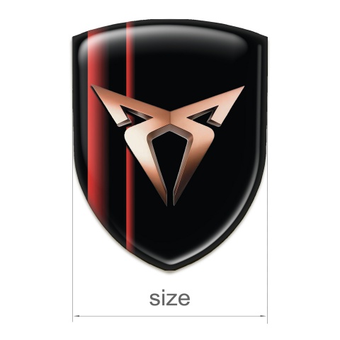 Seat Cupra Car Accessories Badge Black with Red Lines Decoration pattern