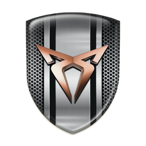 Seat Cupra Silicone Car Decal Badge Grid with Metal Panel Style 