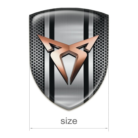 Seat Cupra Silicone Car Decal Badge Grid with Metal Panel Style 