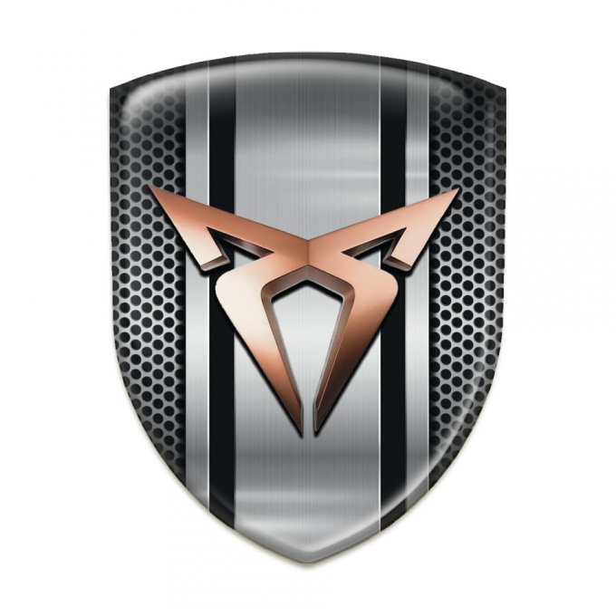 Seat Cupra Silicone Car Decal Badge Grid with Metal Panel Style 