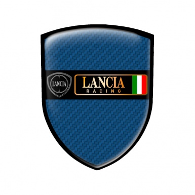 Lancia Shield Silicone Emblem Navy Carbon Racing