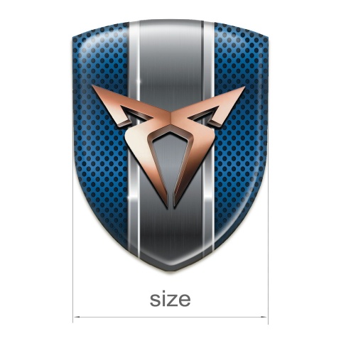 Seat Cupra Self Adhesive Emblem Logo Blue Mesh with Metal Panel Edition 