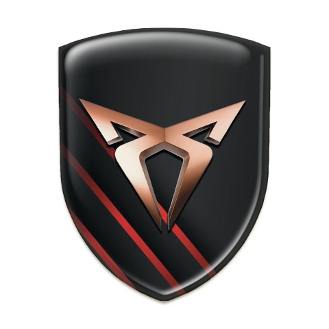 Seat Cupra Silicone Emblem dark Print with Diagonal Red Lines 