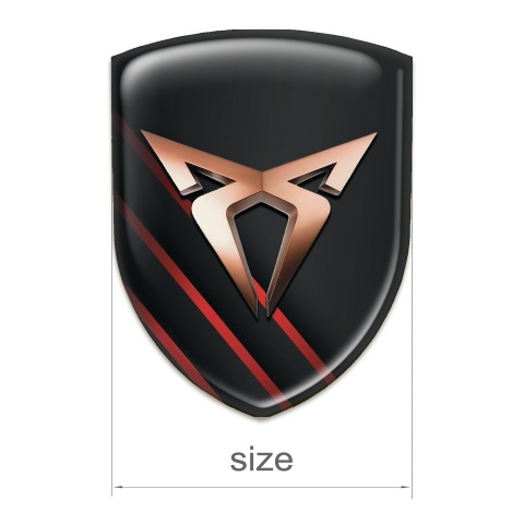 Seat Cupra Silicone Emblem dark Print with Diagonal Red Lines 