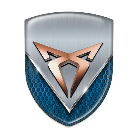 Seat Cupra Silicone Car Decal Badge Blue Mesh with Aluminum Sheet Edition 