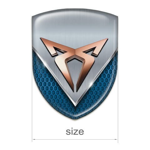 Seat Cupra Silicone Car Decal Badge Blue Mesh with Aluminum Sheet Edition 