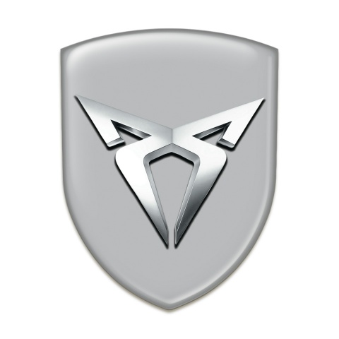 Seat Cupra Tuning Emblem Gray base Silver logo 