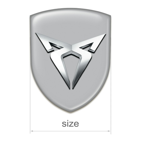 Seat Cupra Tuning Emblem Gray base Silver logo 