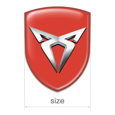 Seat Cupra Emblem Exterior Red Base Silver Logo 