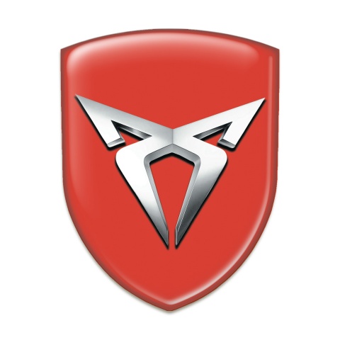 Seat Cupra Emblem Exterior Red Base Silver Logo 