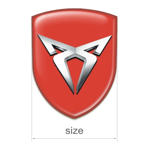 Seat Cupra Emblem Exterior Red Base Silver Logo 
