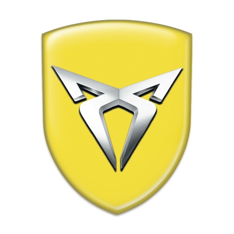 Seat Cupra Tuning Badge Yellow Base silver Logo 