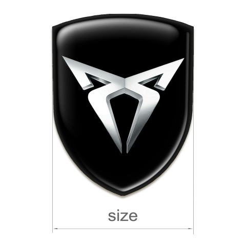 Seat Cupra Car Accessories Badge Black Base Silver Logo 