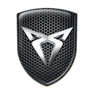 Seat Cupra Car Interior Badge Perforated Steel Silver Logo 
