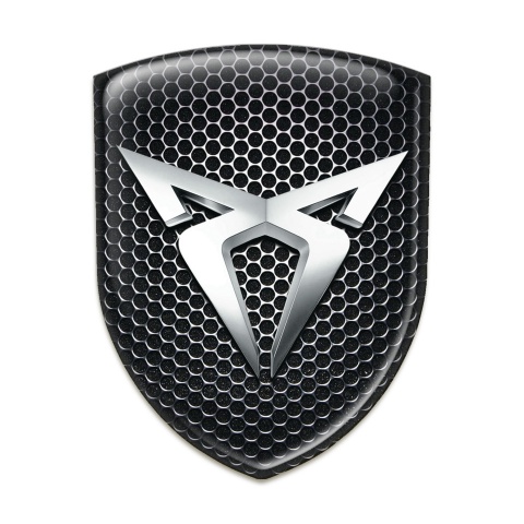 Seat Cupra Car Interior Badge Perforated Steel Silver Logo 