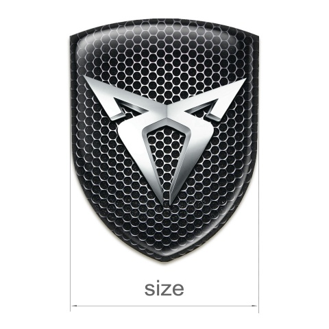 Seat Cupra Car Interior Badge Perforated Steel Silver Logo 