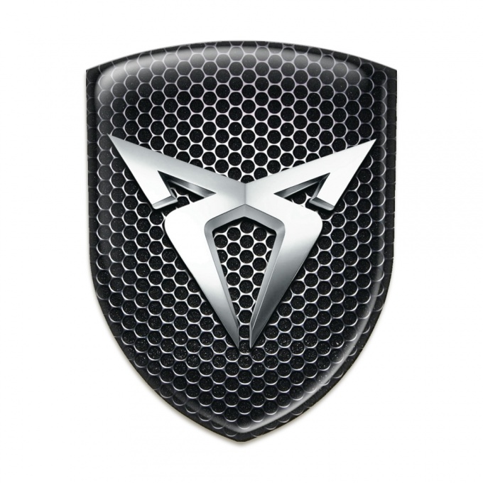 Seat Cupra Car Interior Badge Perforated Steel Silver Logo 