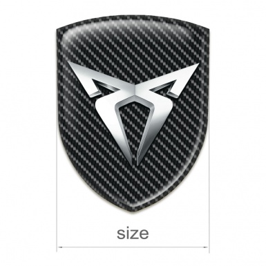 Seat Cupra Silicone Car Decal Badge Black Carbon Silver Logo 