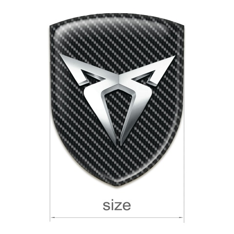 Seat Cupra Silicone Car Decal Badge Black Carbon Silver Logo 