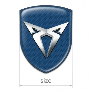 Seat Cupra Silicone Badge Navy Blue Carbon Silver Logo 