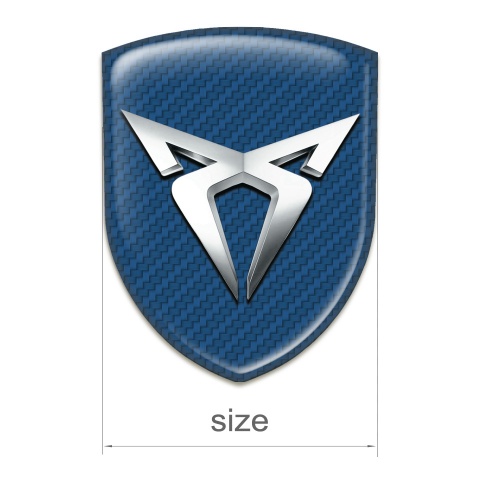Seat Cupra Silicone Badge Navy Blue Carbon Silver Logo 